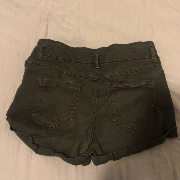 High waisted Black Denim Jean Shorts - Picture 2 of 3